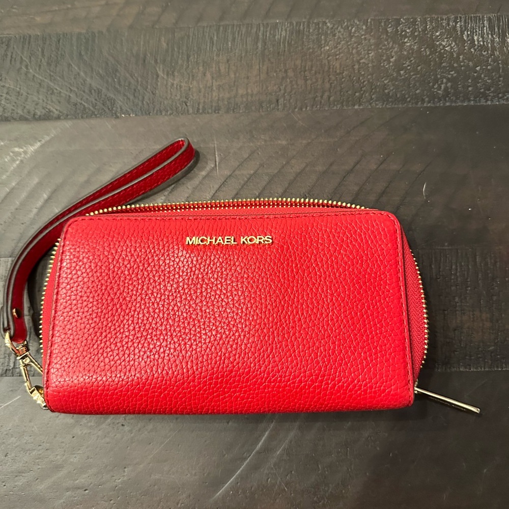 Michael Kors Red Wristlet Wallet